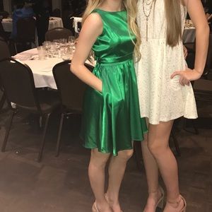 Lauren James Satin Green Dress